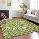 Machine Washable Indoor/ Outdoor Chantille Contemporary Abstract Rug