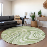 Machine Washable Indoor/ Outdoor Chantille Contemporary Abstract Rug