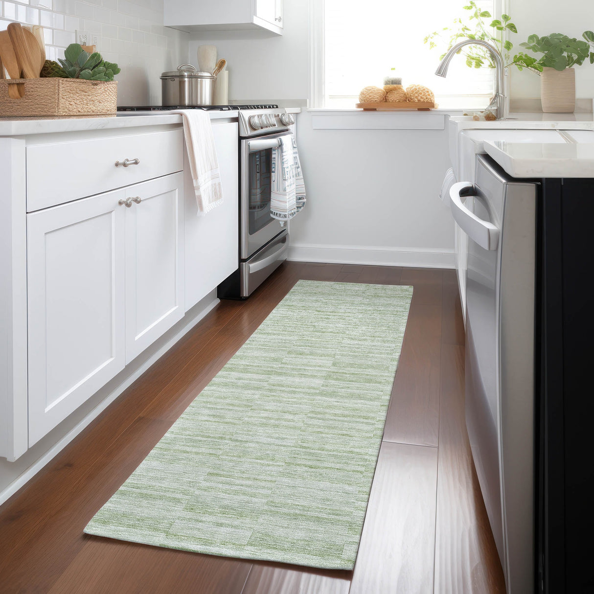 Machine Washable Indoor/ Outdoor Chantille Contemporary Blocks Rug
