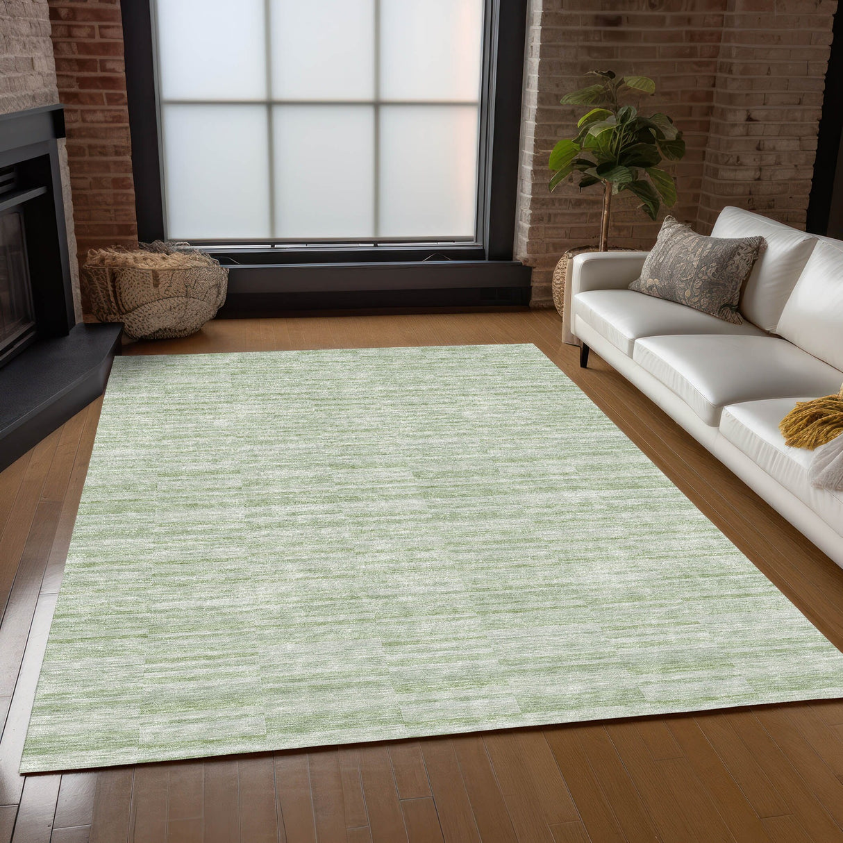 Machine Washable Indoor/ Outdoor Chantille Contemporary Blocks Rug