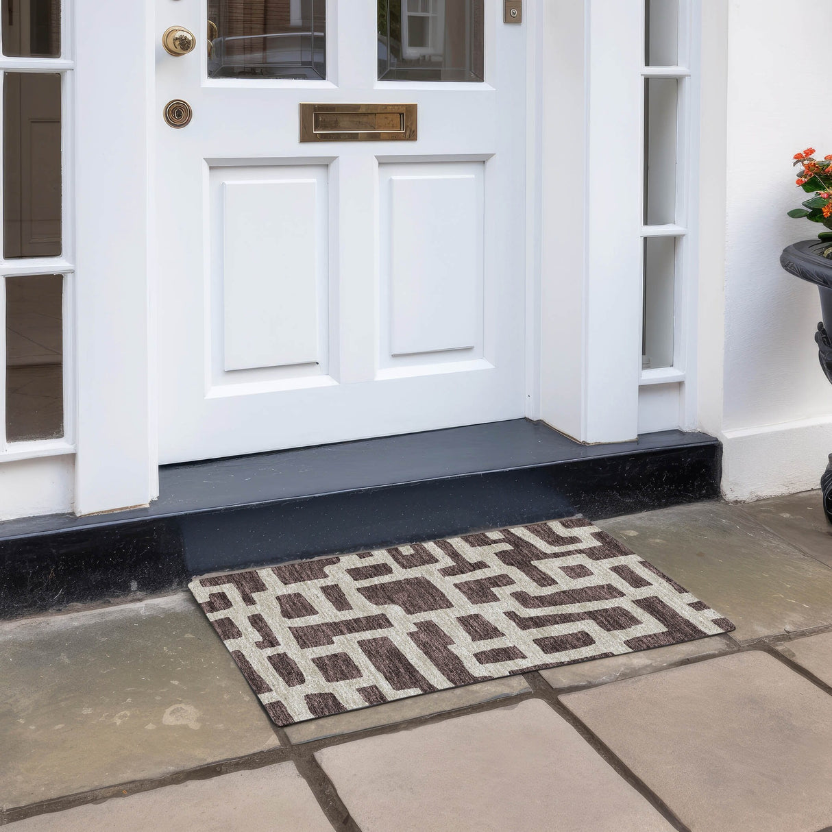 Machine Washable Indoor/ Outdoor Chantille Contemporary Geo Rug