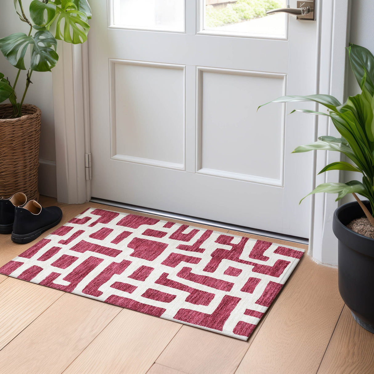 Machine Washable Indoor/ Outdoor Chantille Contemporary Geo Rug