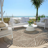 Machine Washable Indoor/ Outdoor Chantille Contemporary Geo Rug