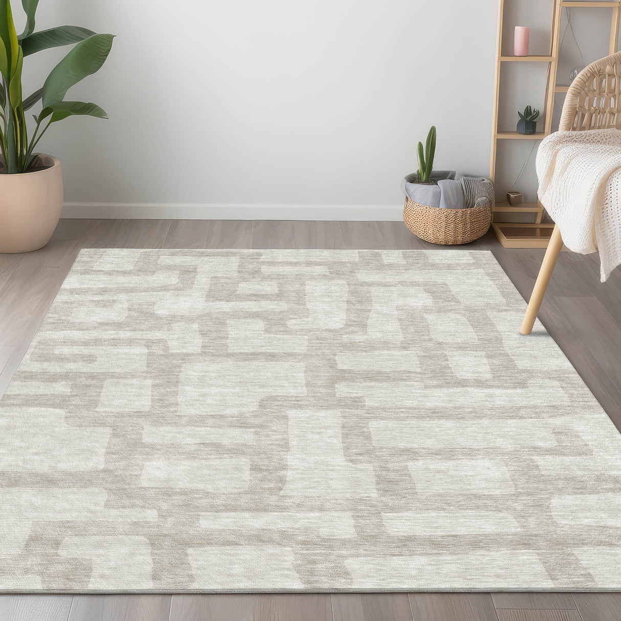 Machine Washable Indoor/ Outdoor Chantille Contemporary Geo Rug