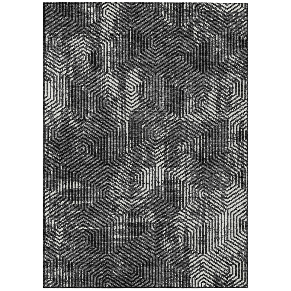 Machine Washable Indoor/ Outdoor Chantille Contemporary Maze Rug