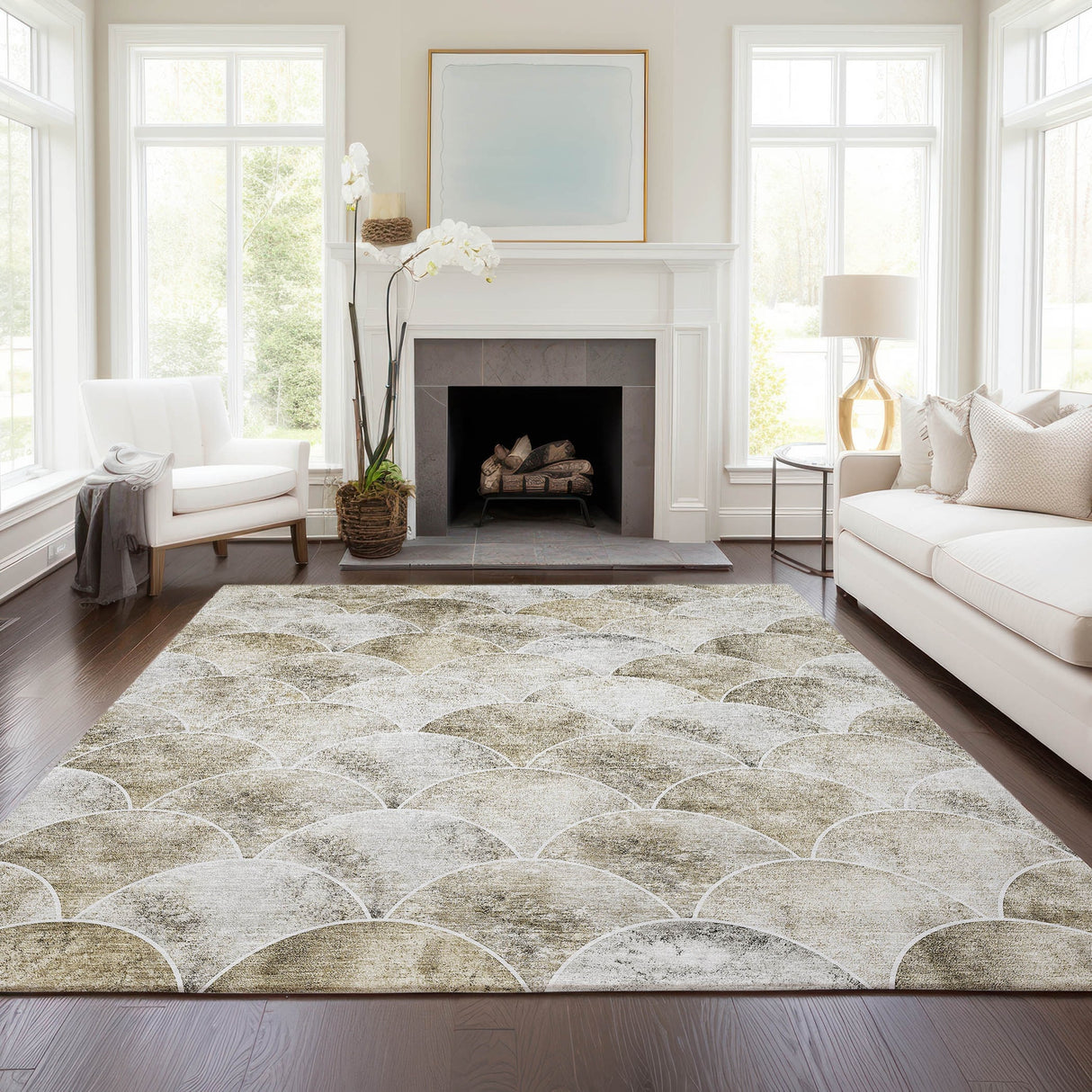 Machine Washable Indoor/ Outdoor Chantille Contemporary Rug