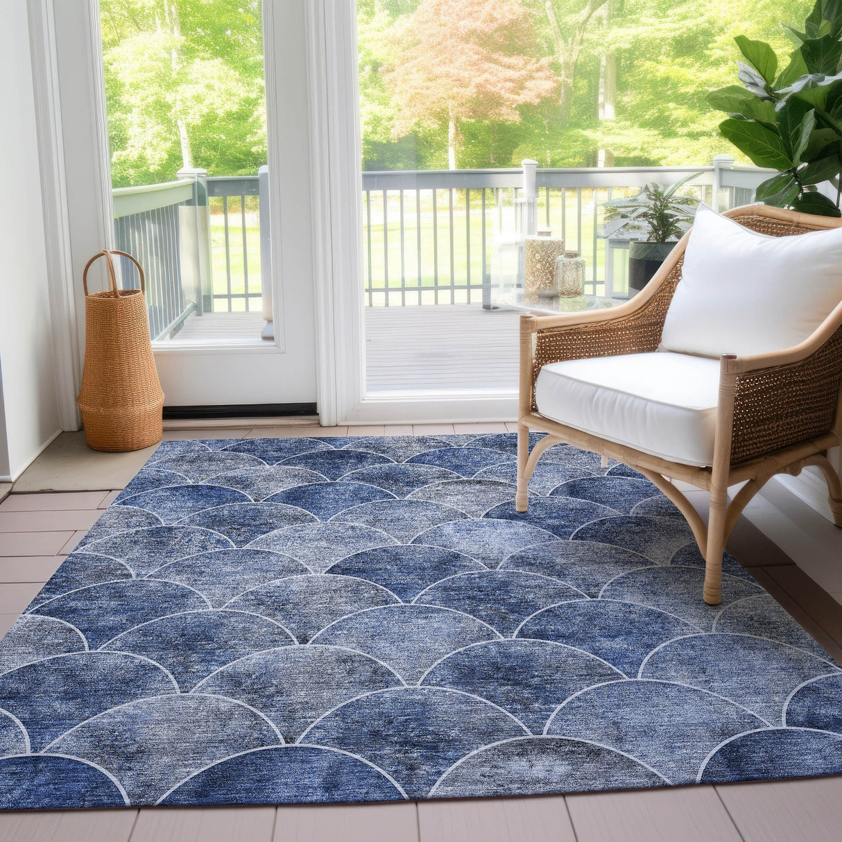 Machine Washable Indoor/ Outdoor Chantille Contemporary Rug