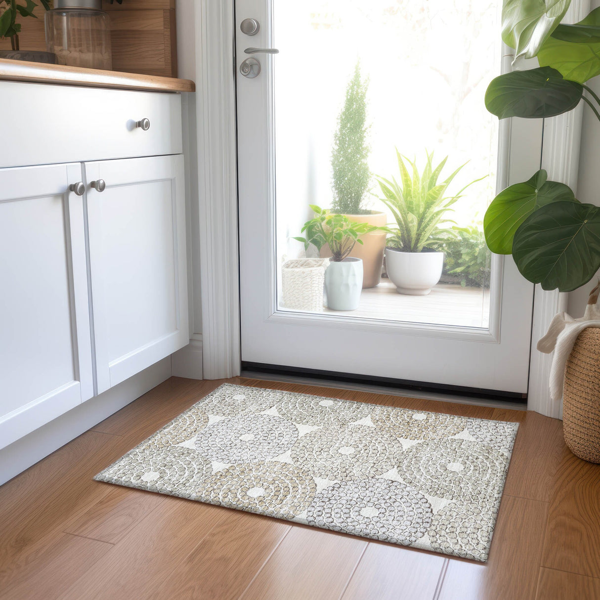 Machine Washable Indoor/ Outdoor Chantille Contemporary Rug