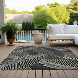 Machine Washable Indoor/ Outdoor Chantille Contemporary Squiggles Rug