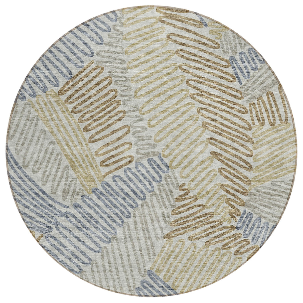 Machine Washable Indoor/ Outdoor Chantille Contemporary Squiggles Rug