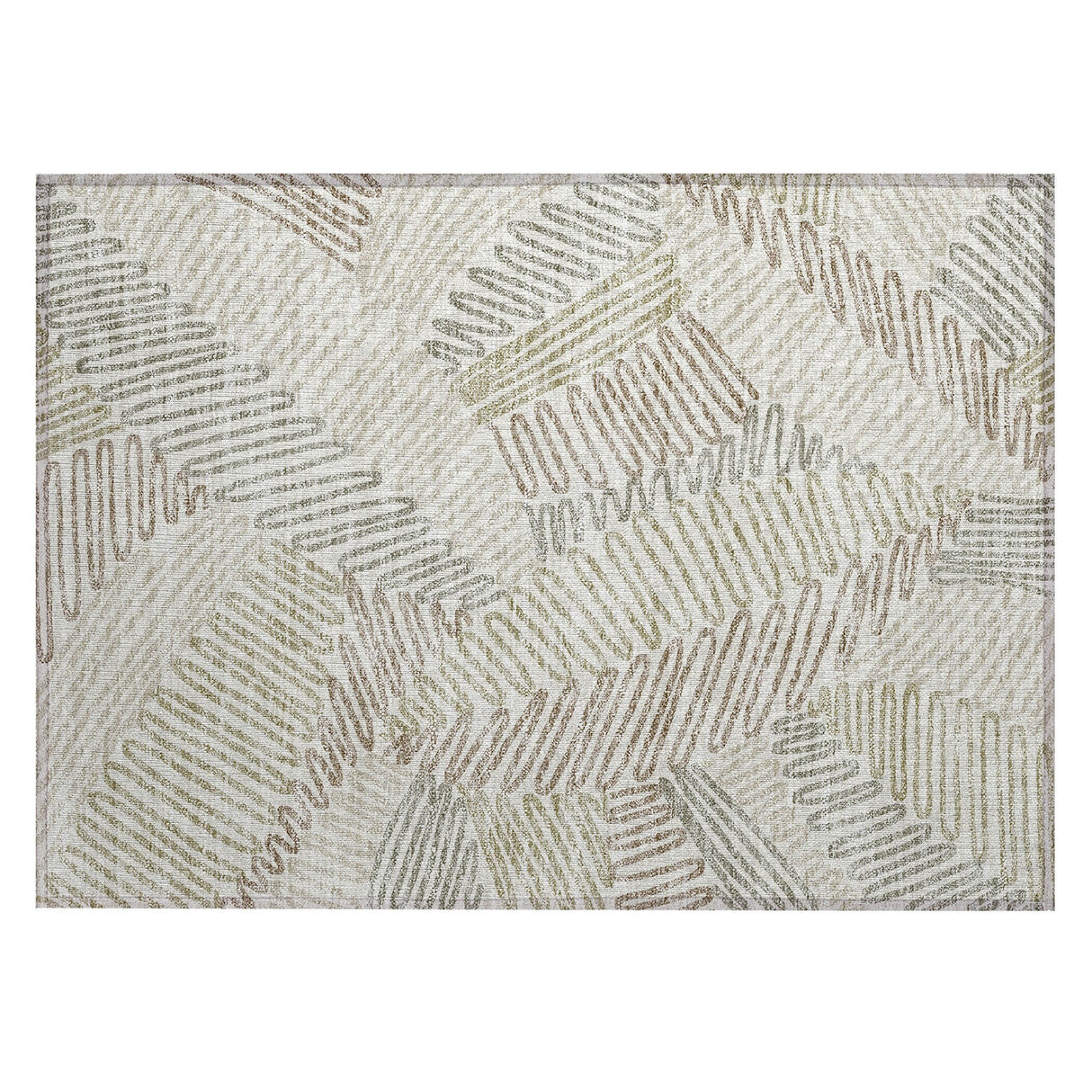 Machine Washable Indoor/ Outdoor Chantille Contemporary Squiggles Rug