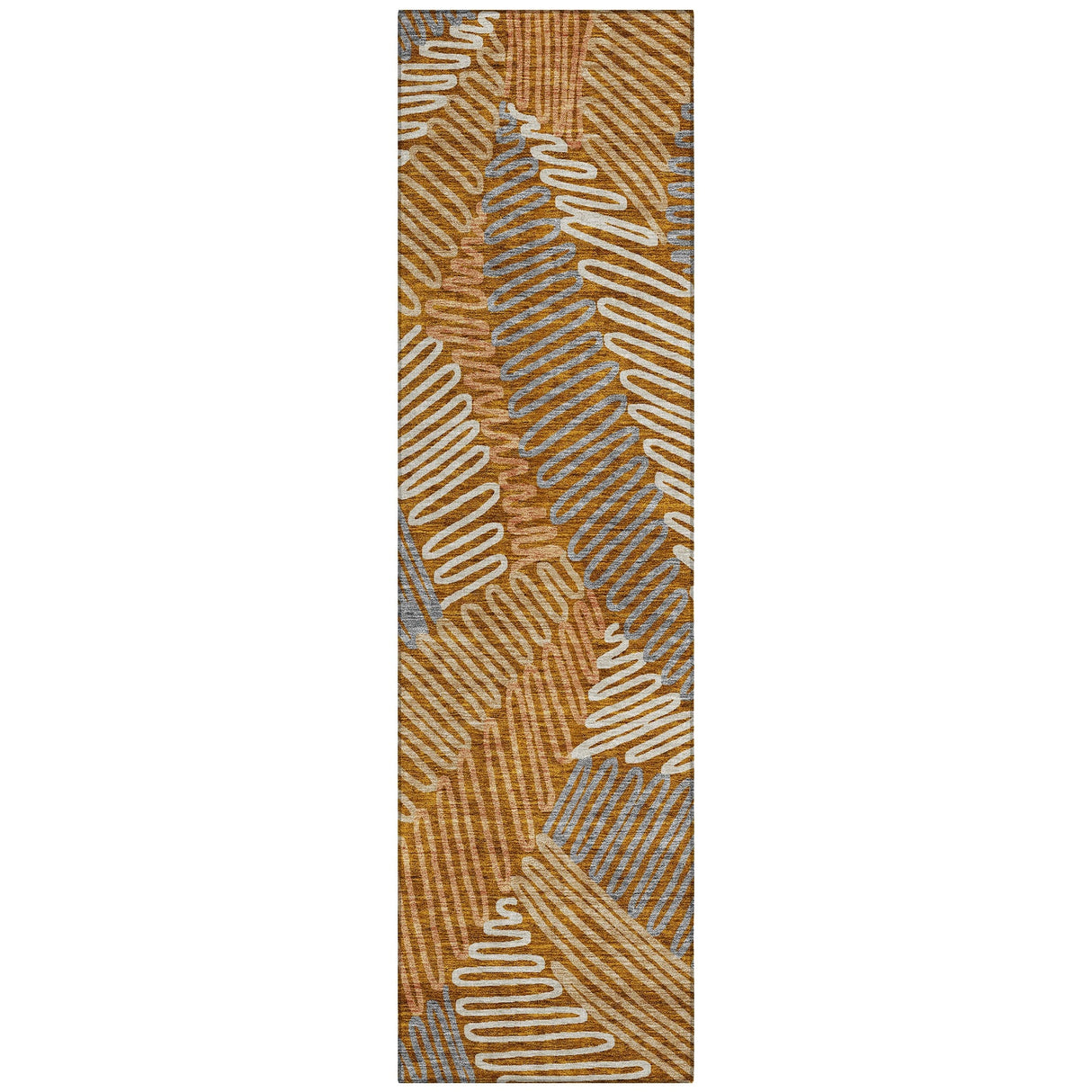 Machine Washable Indoor/ Outdoor Chantille Contemporary Squiggles Rug