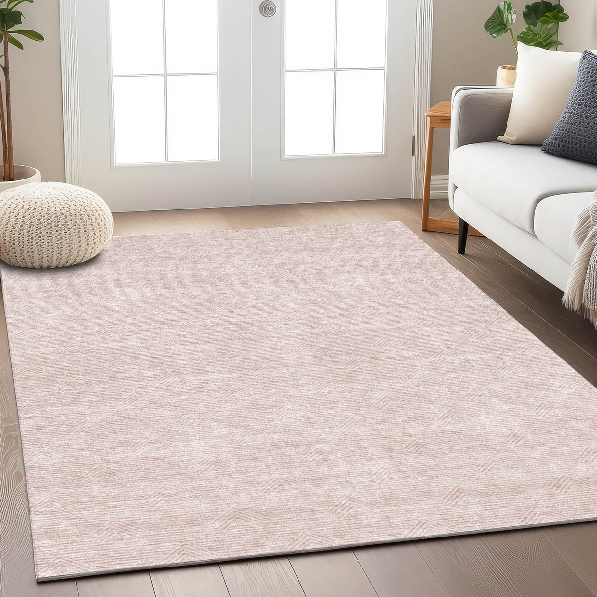 Machine Washable Indoor/ Outdoor Chantille Contemporary Stripe Rug