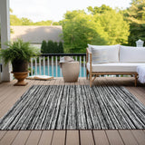 Machine Washable Indoor/ Outdoor Chantille Contemporary Stripes Rug