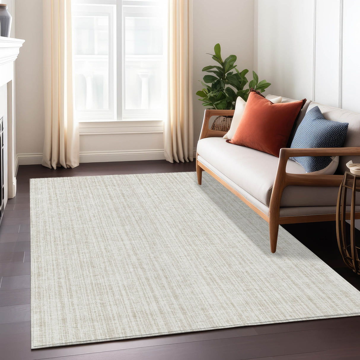 Machine Washable Indoor/ Outdoor Chantille Contemporary Stripes Rug