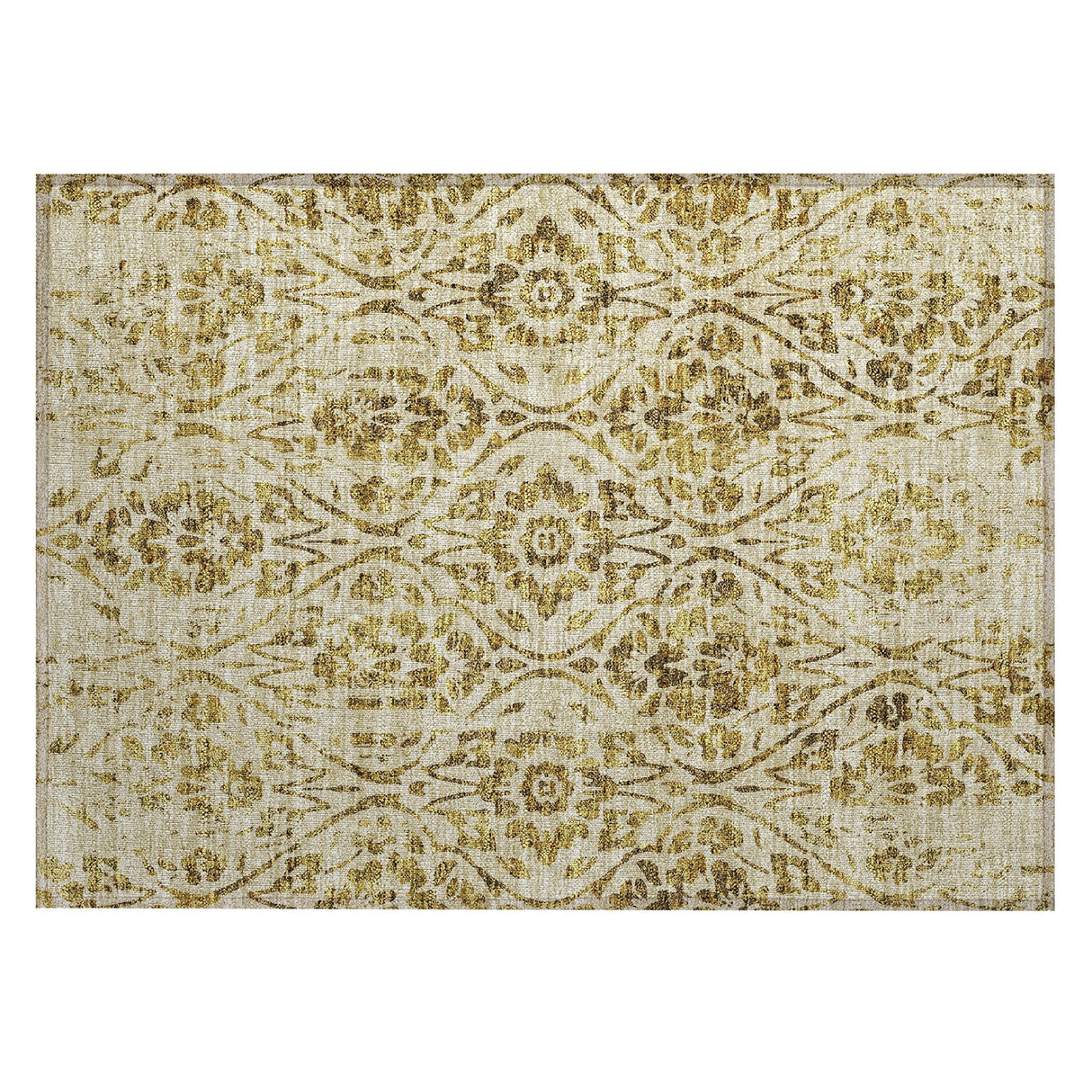 Machine Washable Indoor/ Outdoor Chantille Distressed Traditional Rug