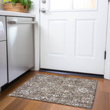 Machine Washable Indoor/ Outdoor Chantille Distressed Traditional Rug