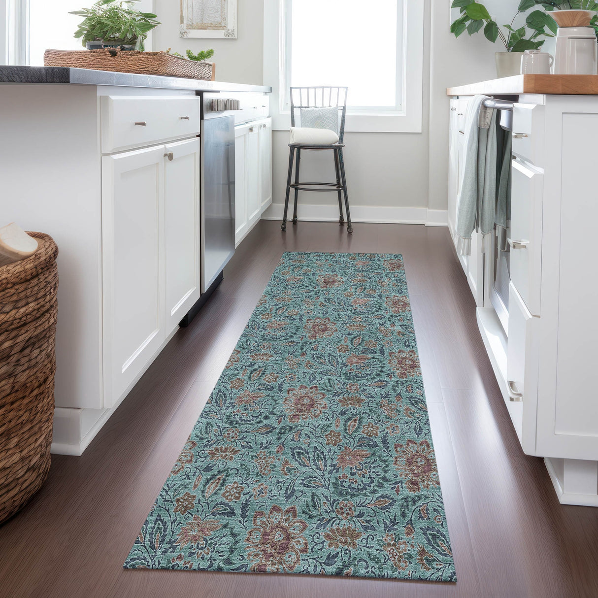 Machine Washable Indoor/ Outdoor Chantille Farmhouse Floral Rug
