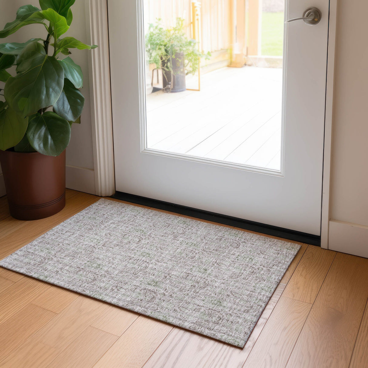 Machine Washable Indoor/ Outdoor Chantille Farmhouse Floral Rug