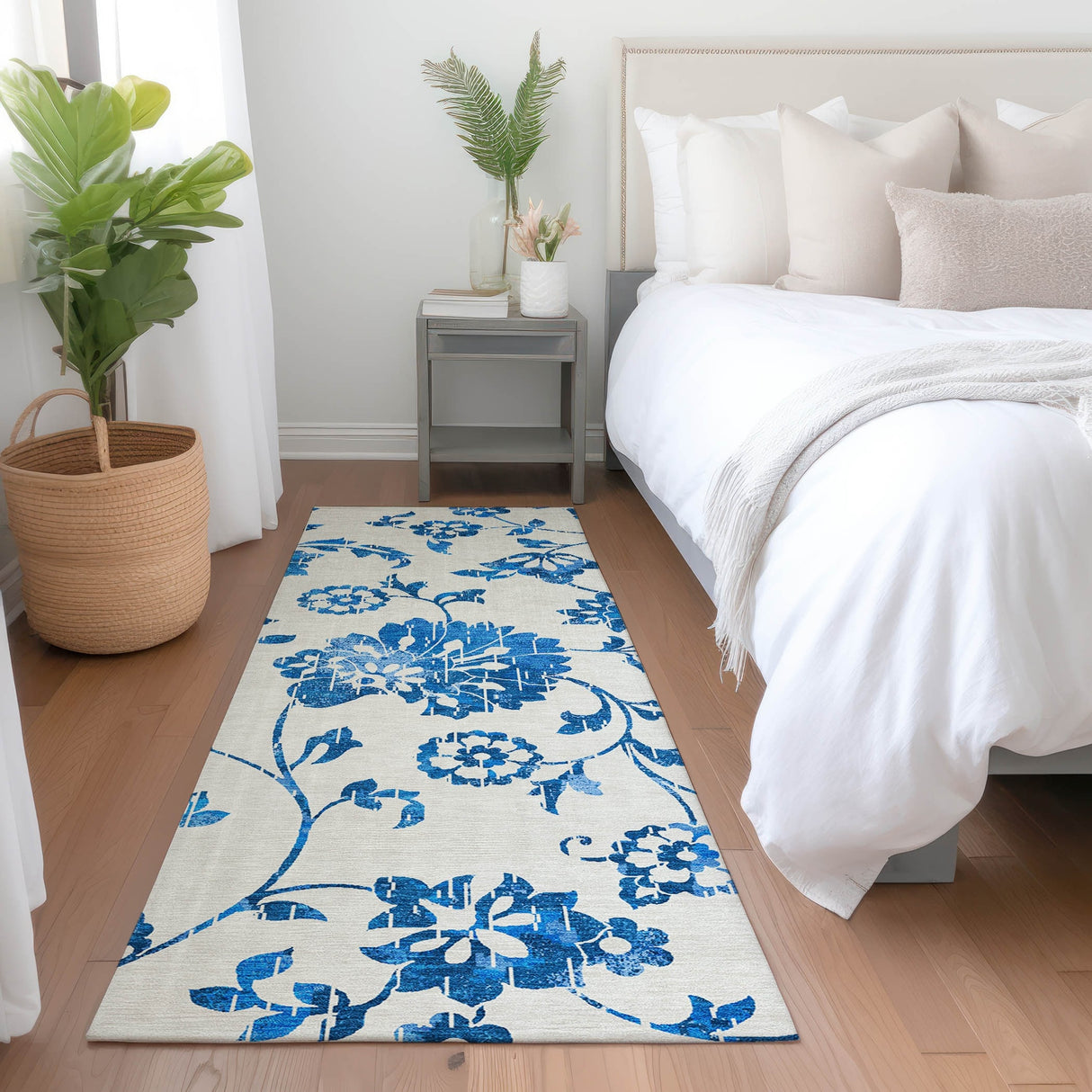 Machine Washable Indoor/ Outdoor Chantille Farmhouse Floral Rug