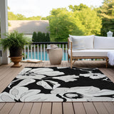 Machine Washable Indoor/ Outdoor Chantille Floral Rug