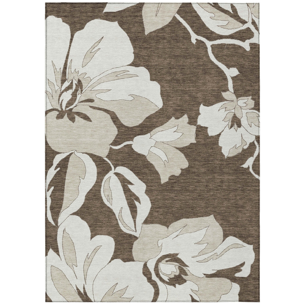 Machine Washable Indoor/ Outdoor Chantille Floral Rug