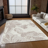 Machine Washable Indoor/ Outdoor Chantille Floral Rug