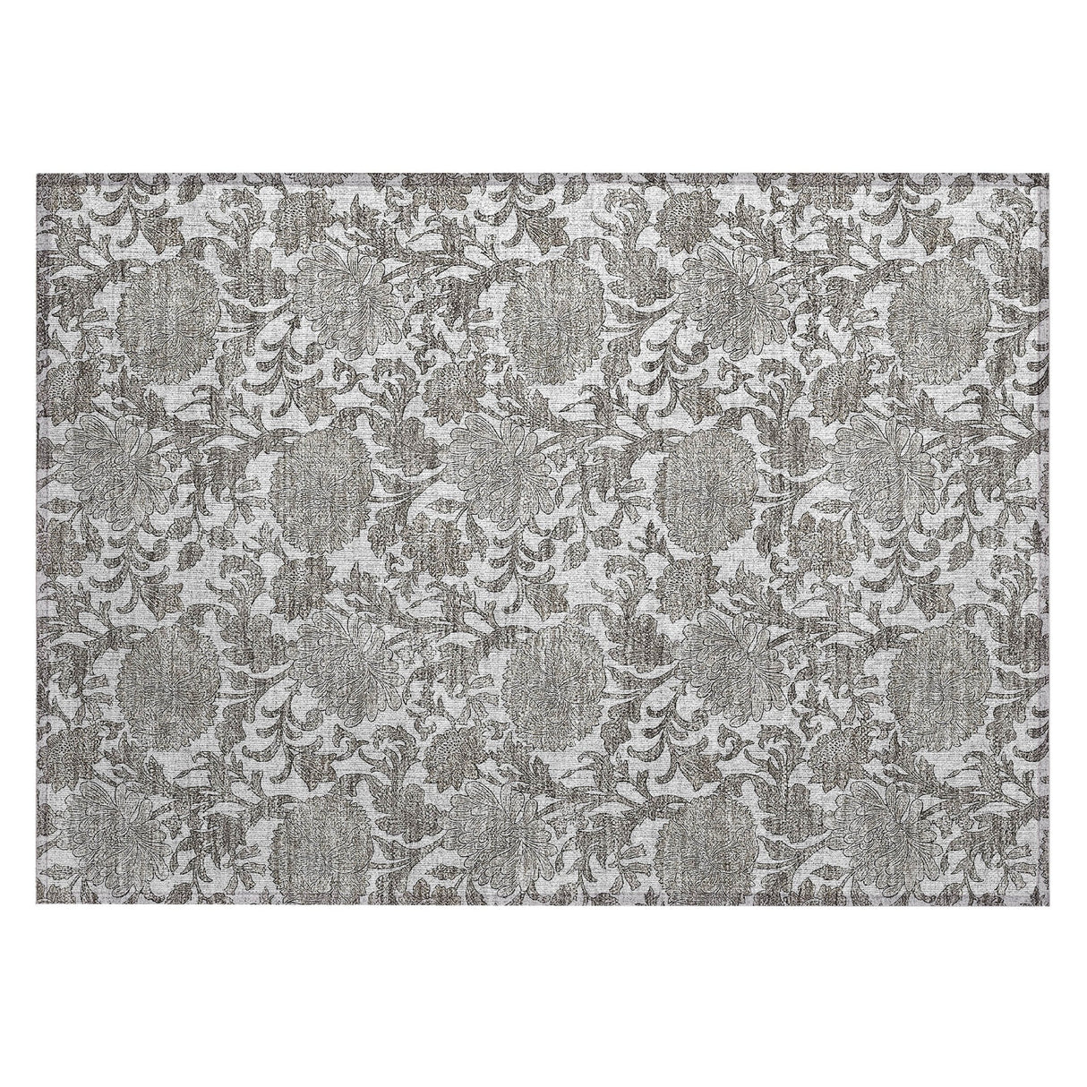 Machine Washable Indoor/ Outdoor Chantille Floral Rug
