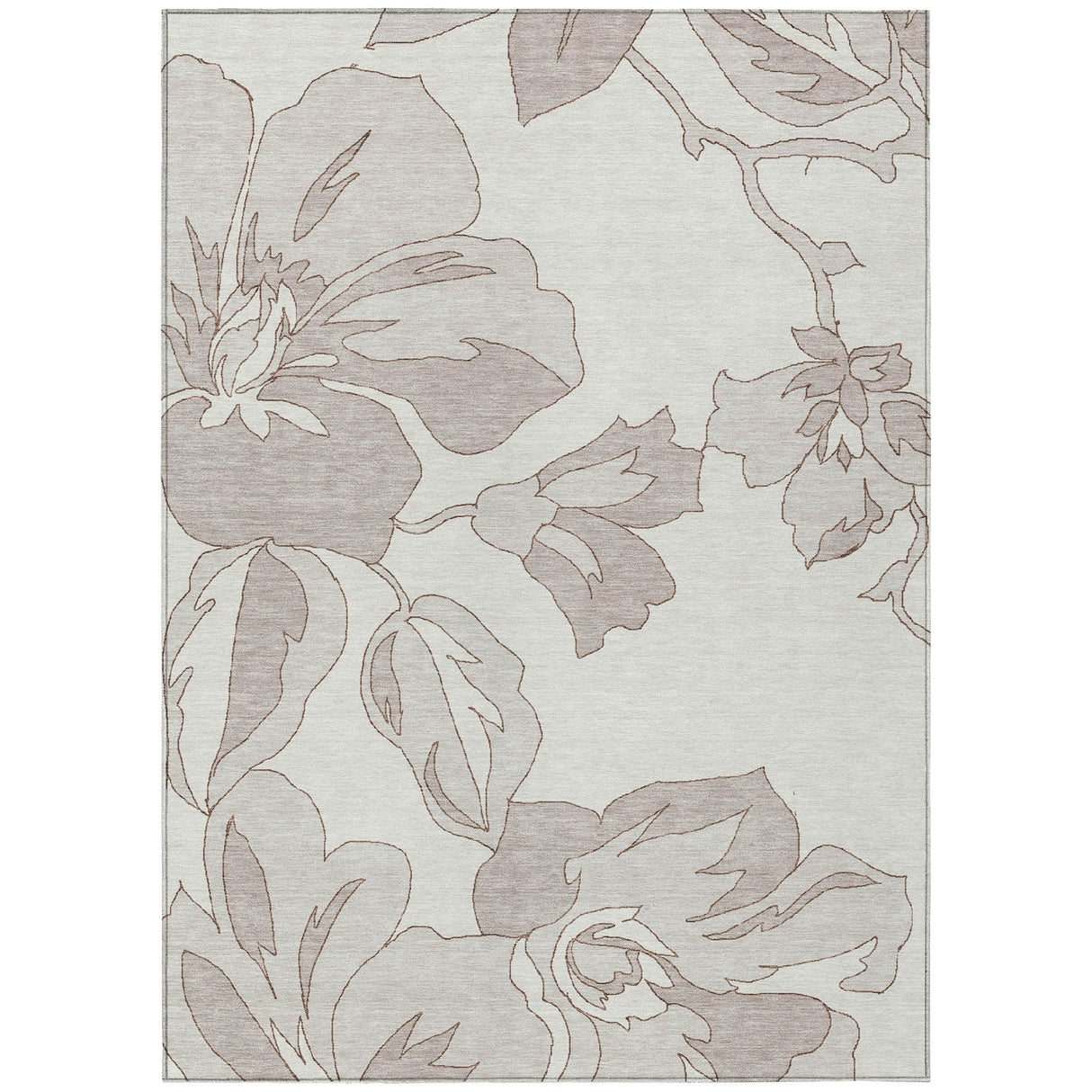 Machine Washable Indoor/ Outdoor Chantille Floral Rug