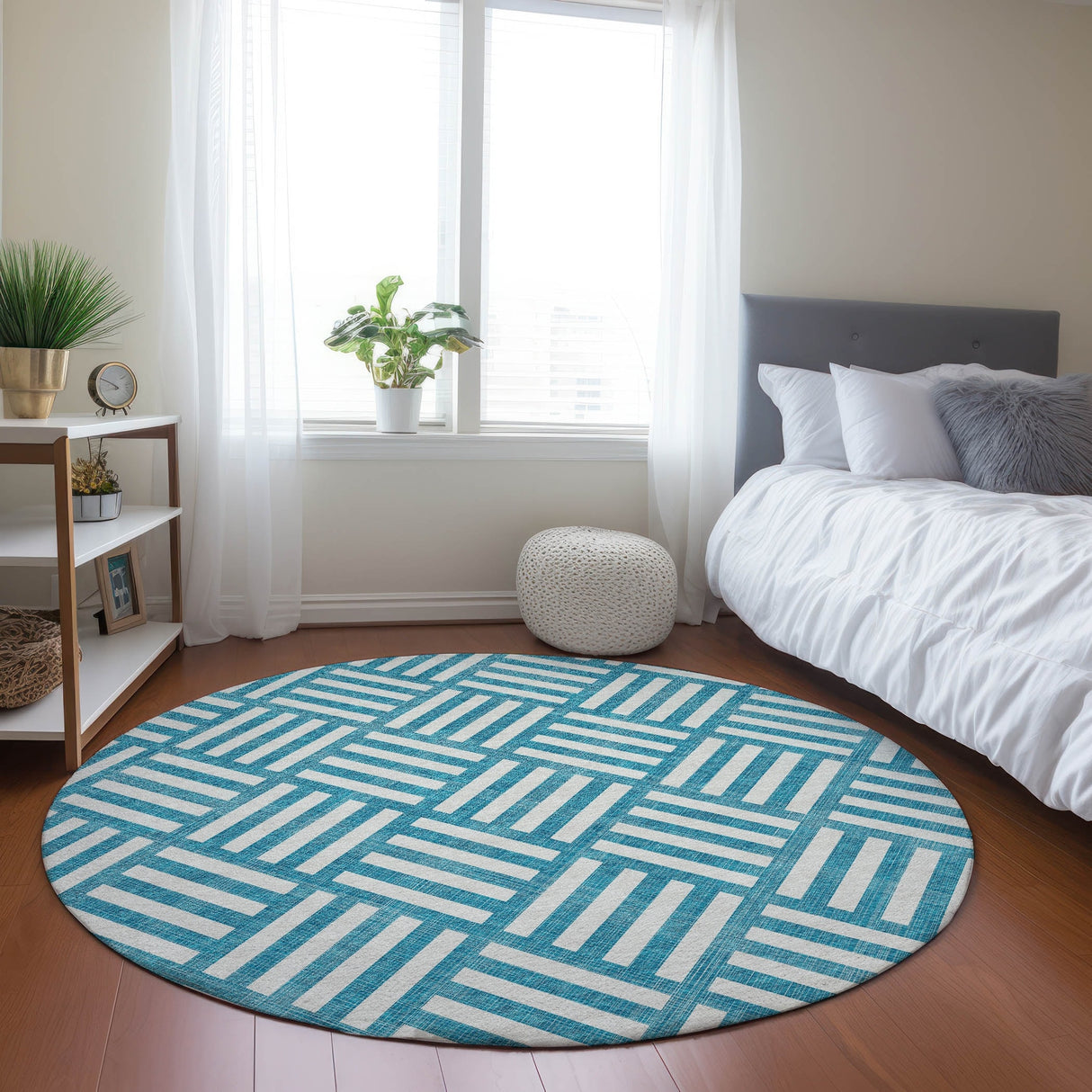 Machine Washable Indoor/ Outdoor Chantille Geo Contemporary Rug