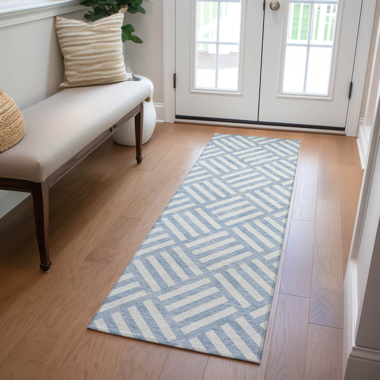 Machine Washable Indoor/ Outdoor Chantille Geo Contemporary Rug