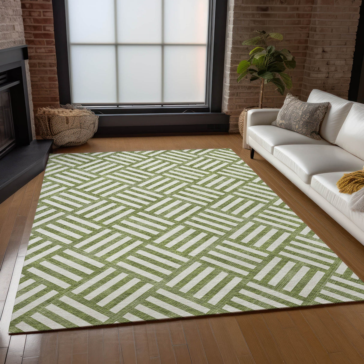 Machine Washable Indoor/ Outdoor Chantille Geo Modern Rug