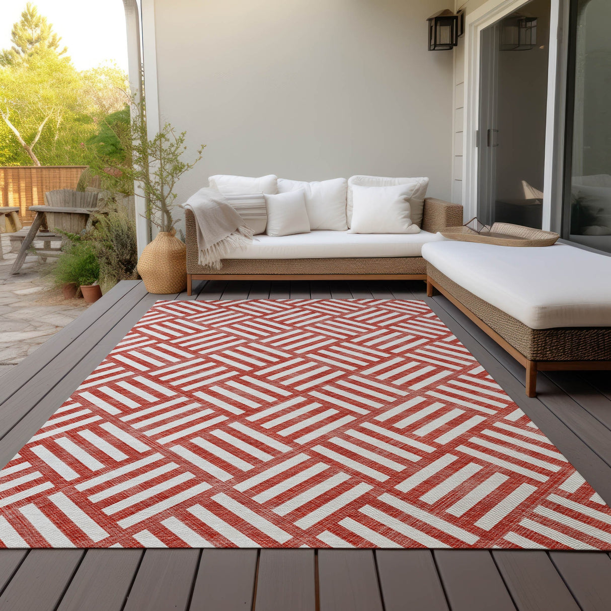 Machine Washable Indoor/ Outdoor Chantille Geo Modern Rug