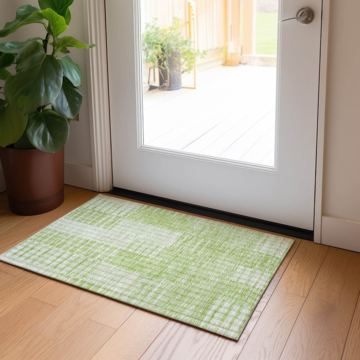 Machine Washable Indoor/ Outdoor Chantille Geometric Contemporary Rug