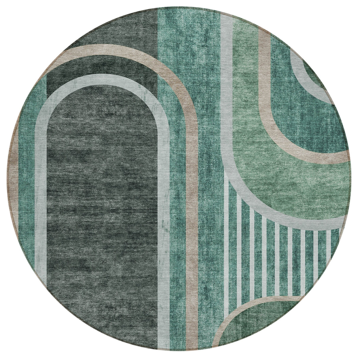 Machine Washable Indoor/ Outdoor Chantille Mid Century Modern Rug