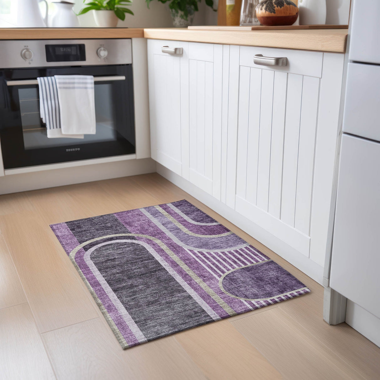 Machine Washable Indoor/ Outdoor Chantille Mid Century Modern Rug