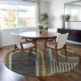 Machine Washable Indoor/ Outdoor Chantille Mid Century Modern Rug