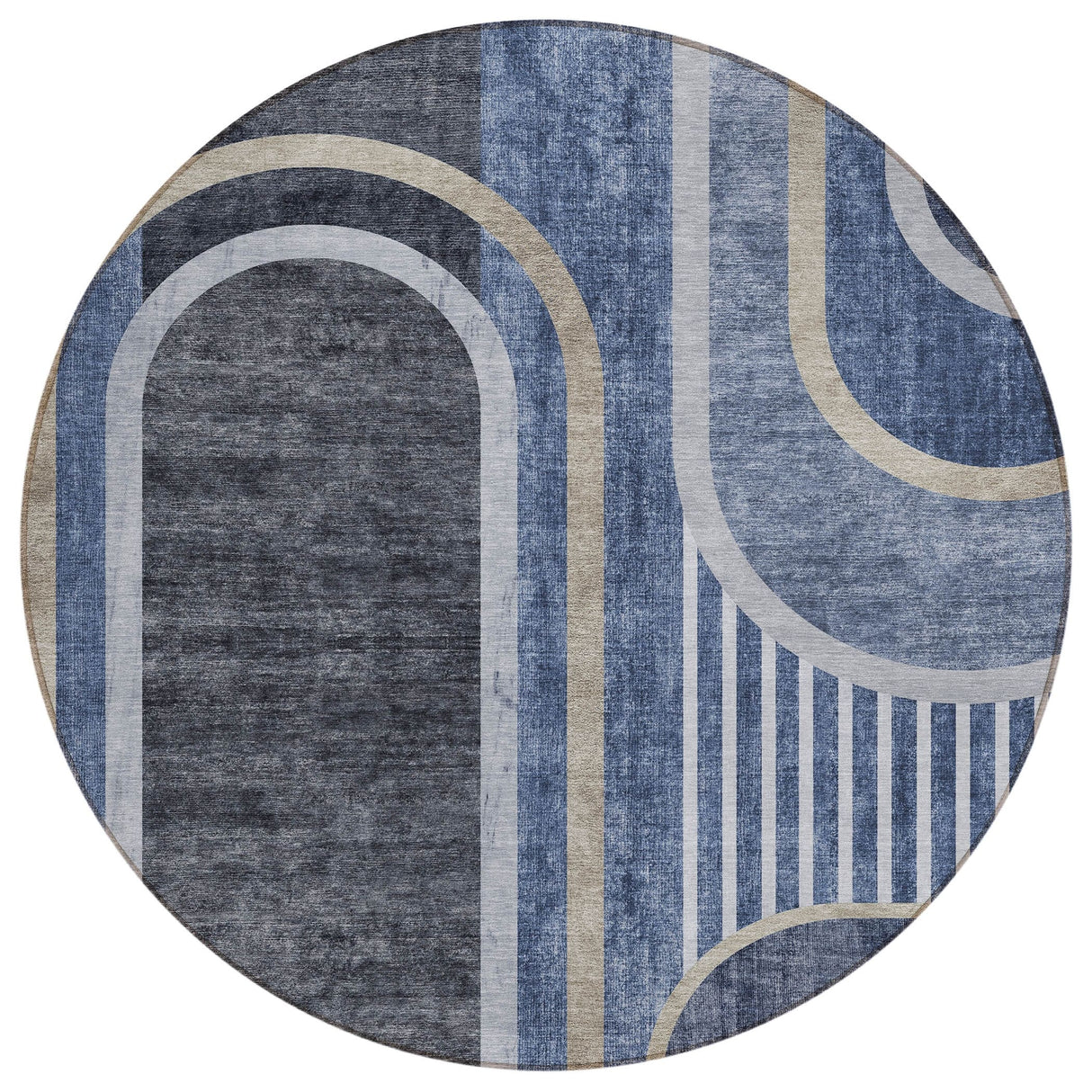 Machine Washable Indoor/ Outdoor Chantille Mid Century Modern Rug