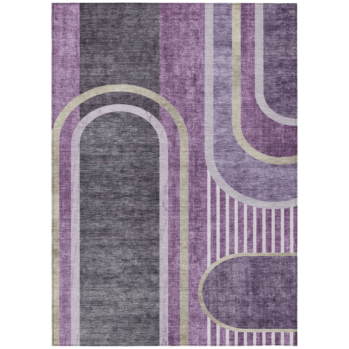 Machine Washable Indoor/ Outdoor Chantille Mid Century Modern Rug