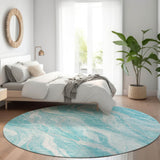 Machine Washable Indoor/ Outdoor Chantille Moden Waves Rug
