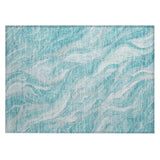 Machine Washable Indoor/ Outdoor Chantille Moden Waves Rug