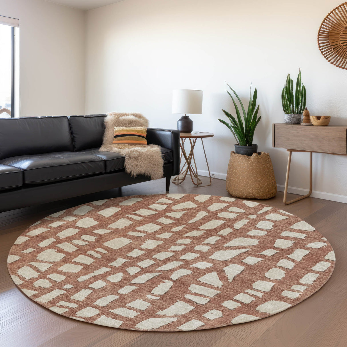 Machine Washable Indoor/ Outdoor Chantille Modern Abstract Rug