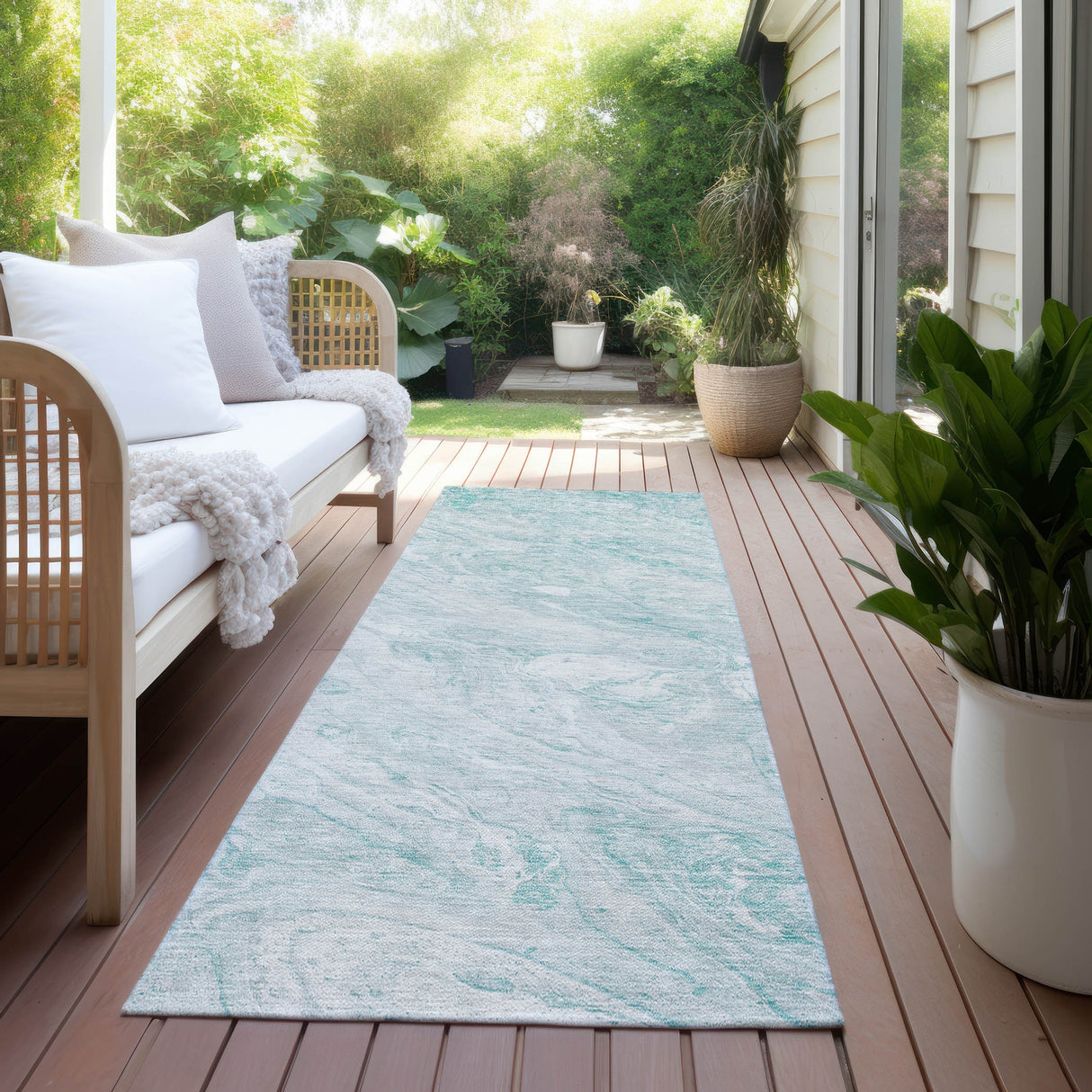 Machine Washable Indoor/ Outdoor Chantille Modern Abstract Rug