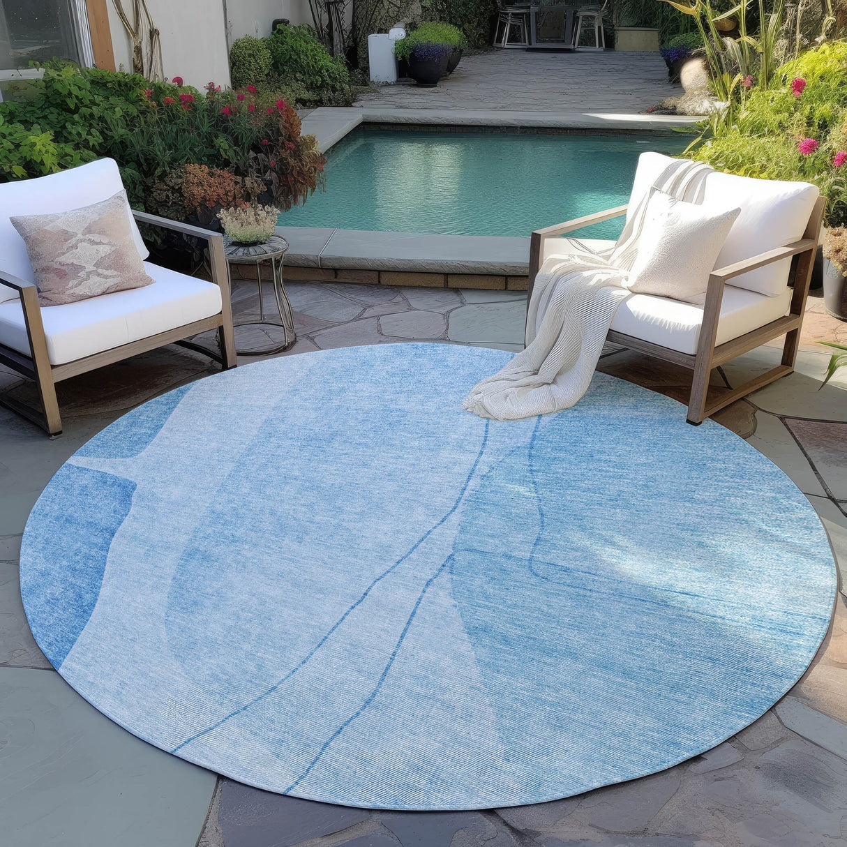 Machine Washable Indoor/ Outdoor Chantille Modern Abstract Rug