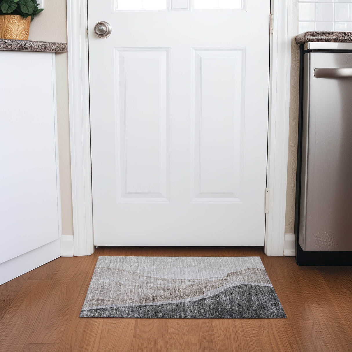 Machine Washable Indoor/ Outdoor Chantille Modern Abstract Rug