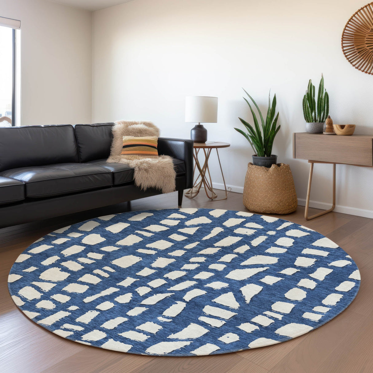 Machine Washable Indoor/ Outdoor Chantille Modern Abstract Rug