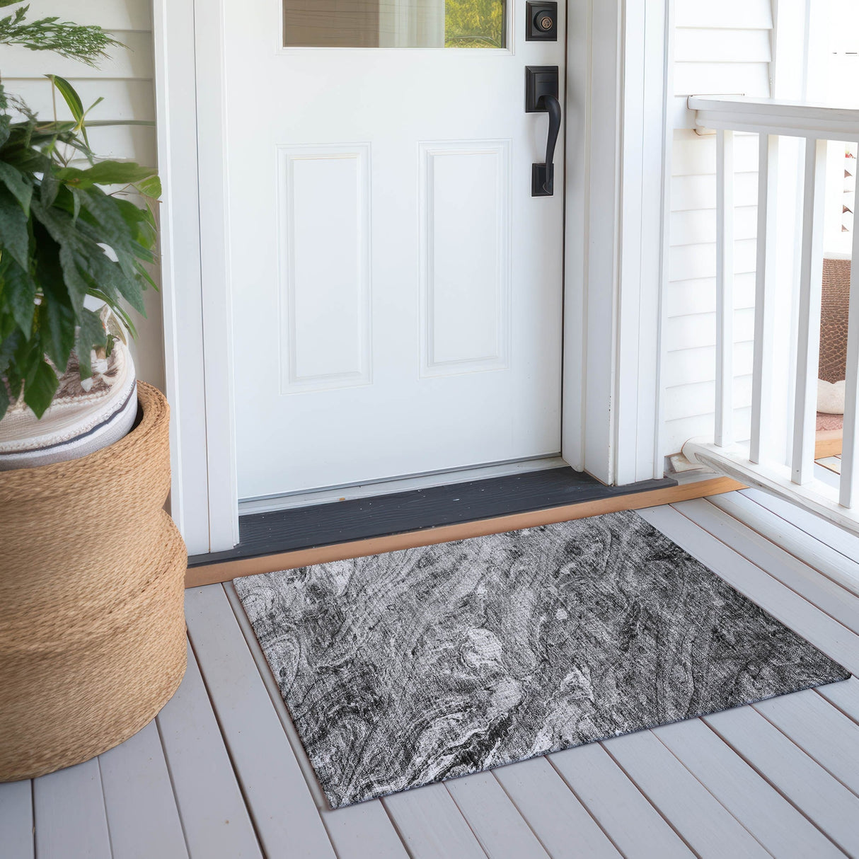 Machine Washable Indoor/ Outdoor Chantille Modern Abstract Rug