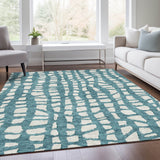 Machine Washable Indoor/ Outdoor Chantille Modern Abstract Rug