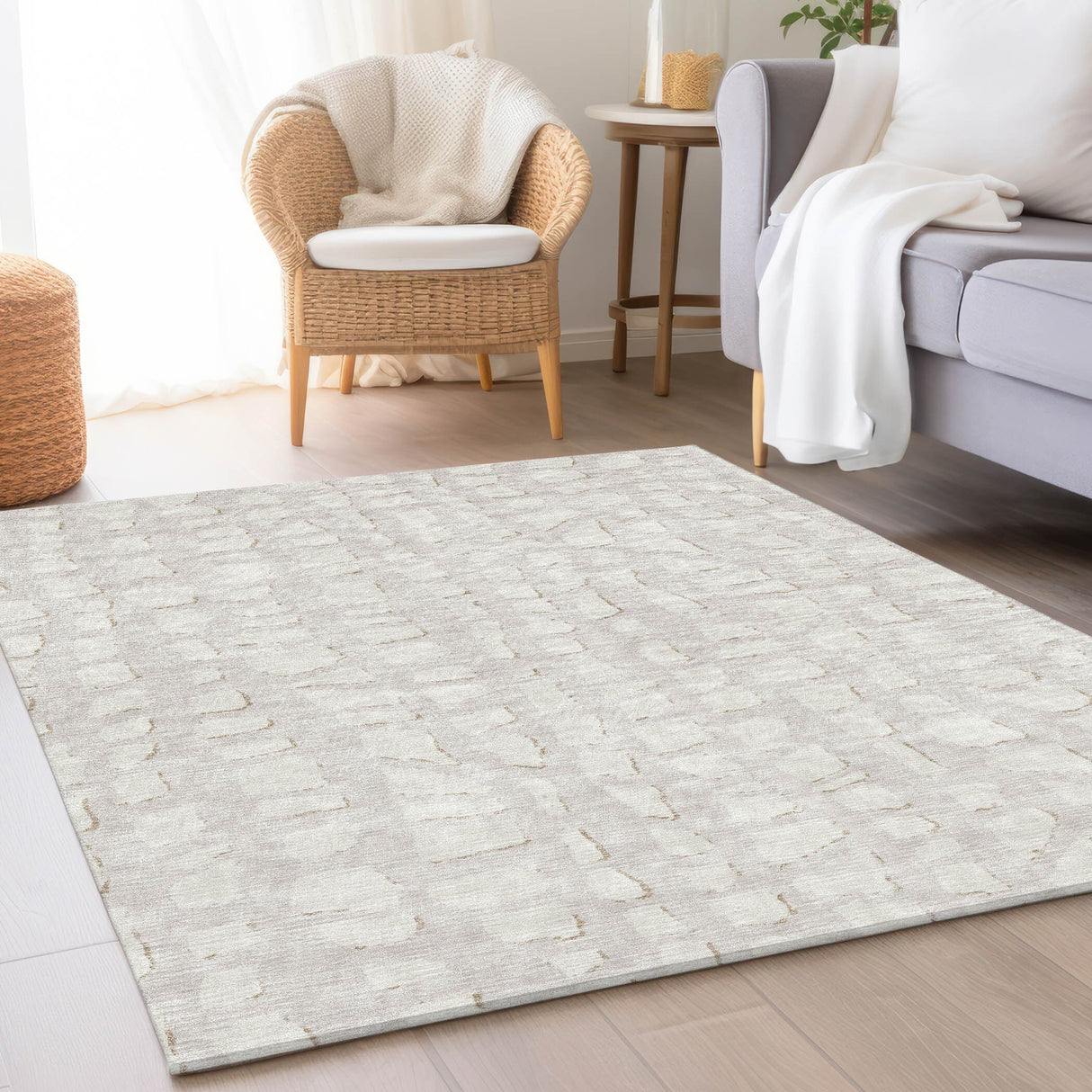 Machine Washable Indoor/ Outdoor Chantille Modern Abstract Rug