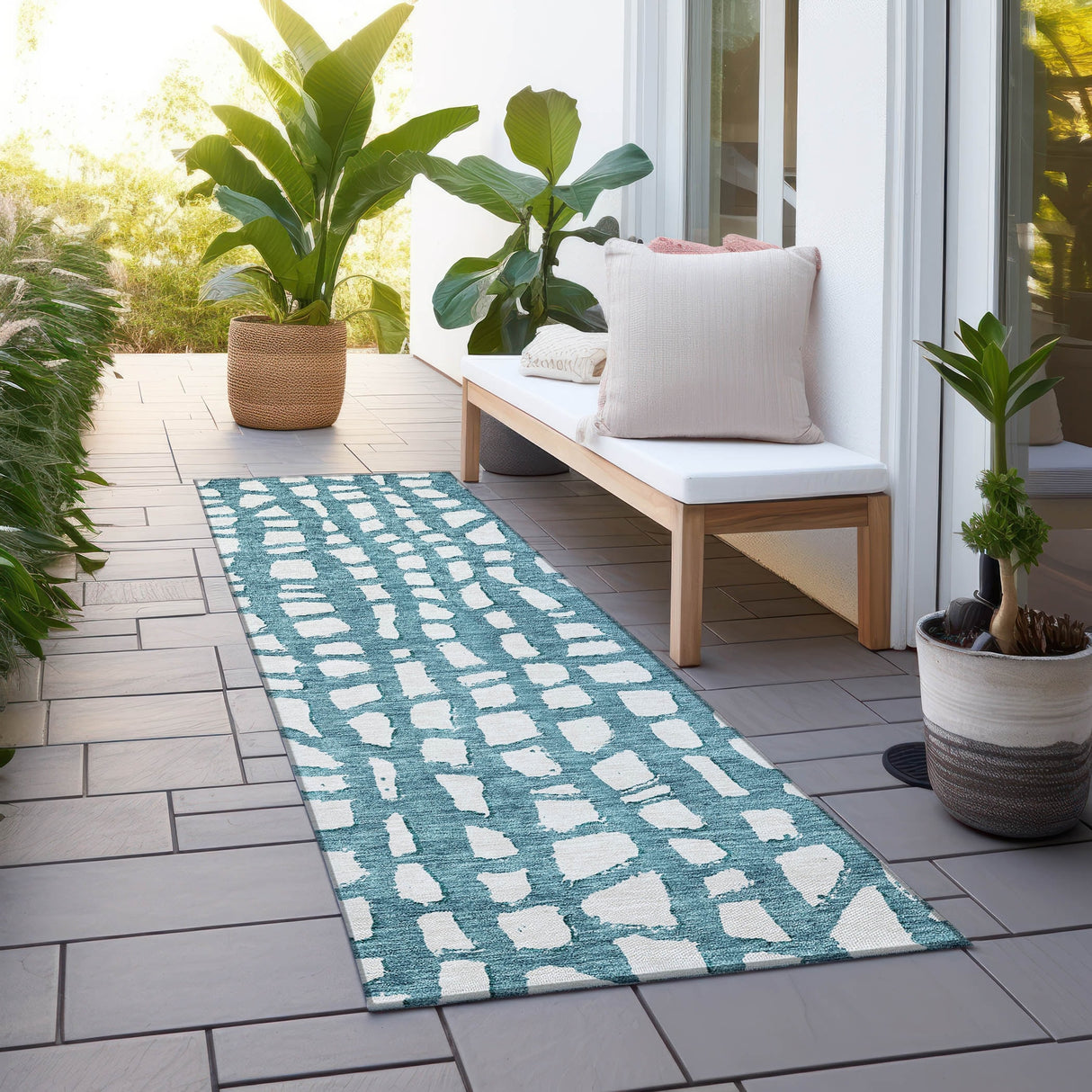 Machine Washable Indoor/ Outdoor Chantille Modern Abstract Rug